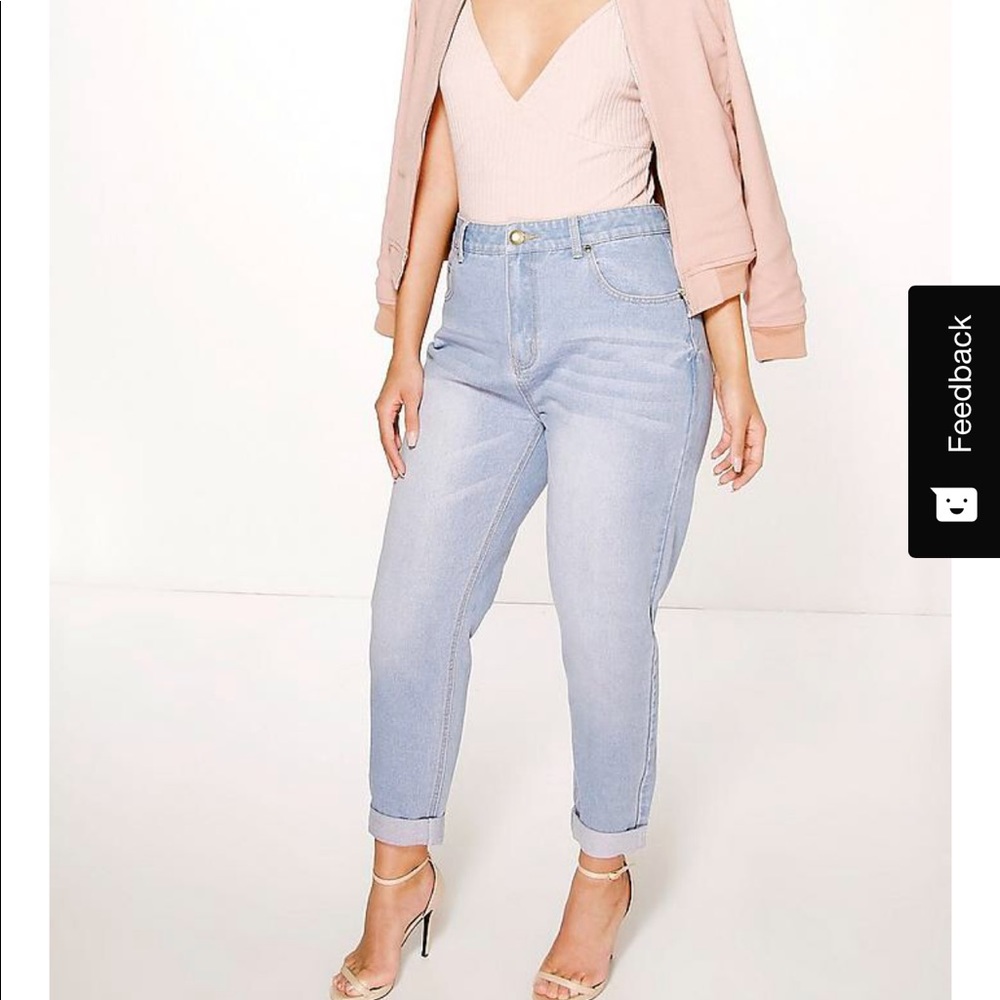 High wasted mom Jeans-Light Denim